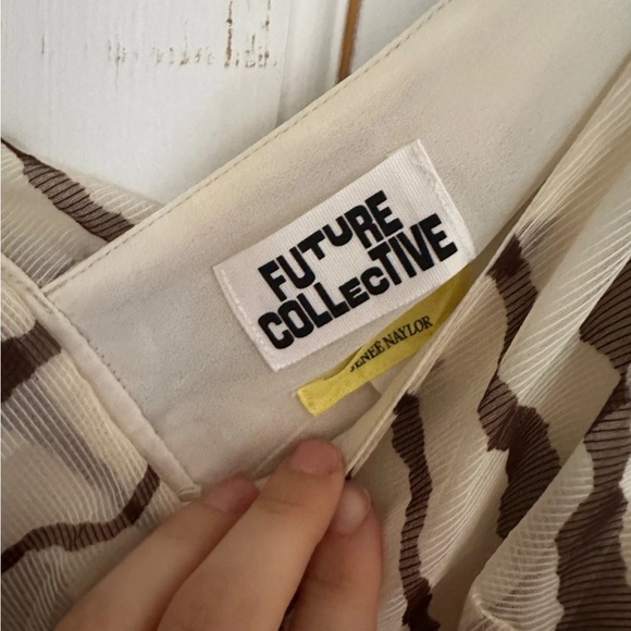 Future Collective Zebra Print One Shoulder Ruffle Maxi Dress L - Picture 8 of 10